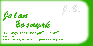 jolan bosnyak business card